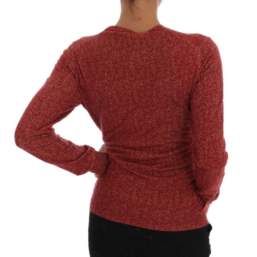 Dolce & Gabbana Red Wool Cardigan Women's Sweater - Picture 3 of 6